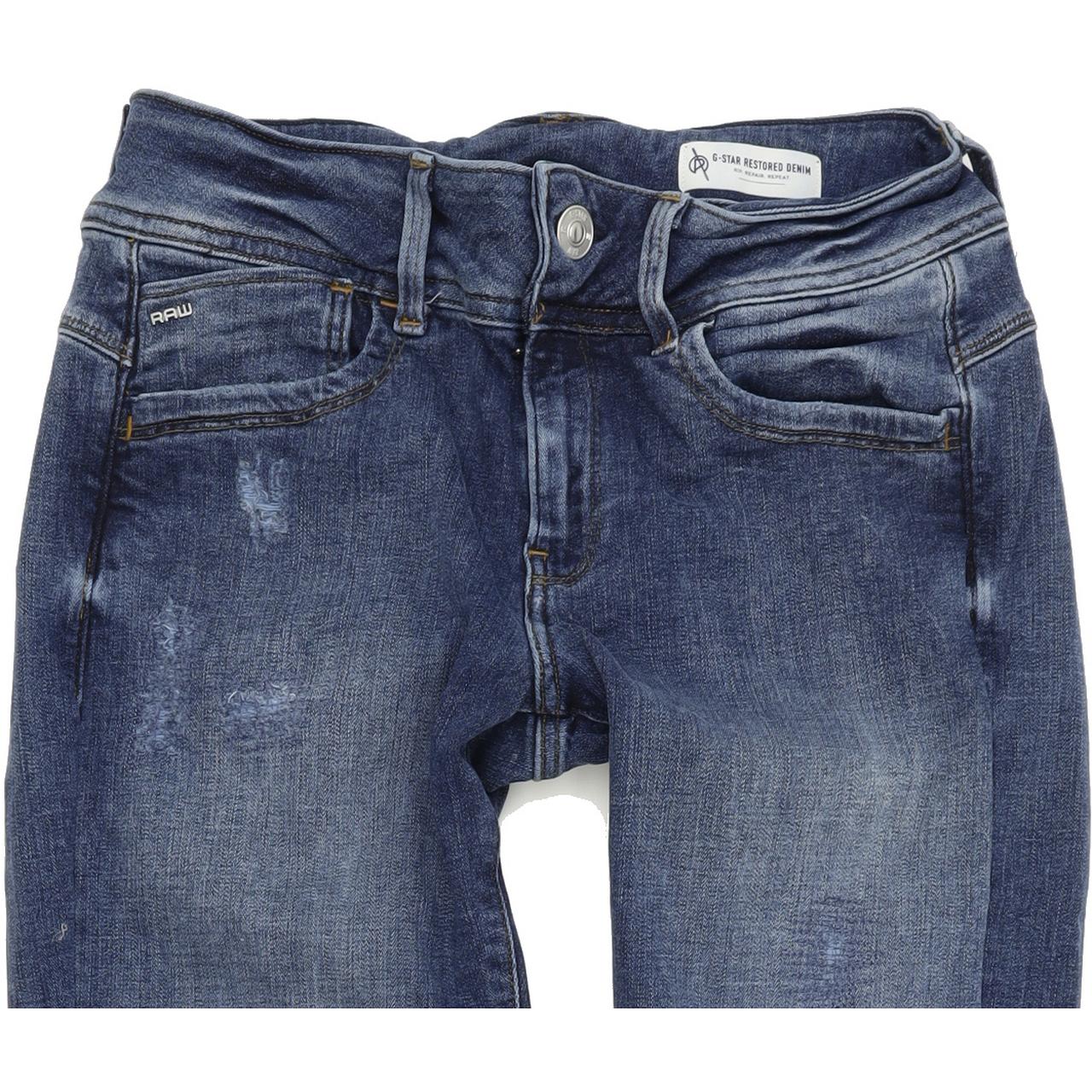 G-Star Lynn D-mid Women Blue Skinny Slim Jeans W30 L32