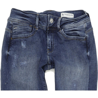 G-Star Lynn D-mid Women Blue Skinny Slim Jeans W30 L32