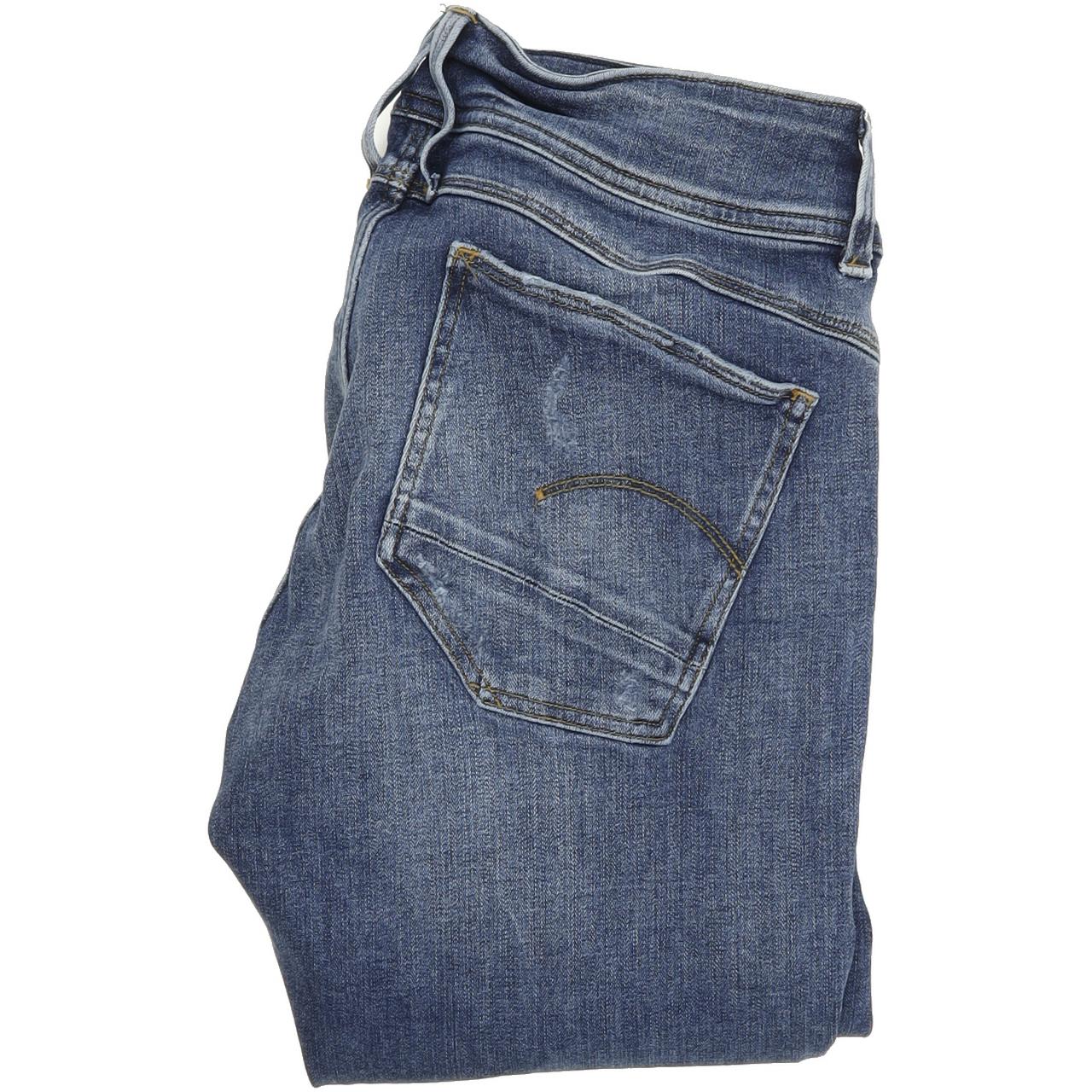 G-Star Lynn D-mid Women Blue Skinny Slim Jeans W30 L32