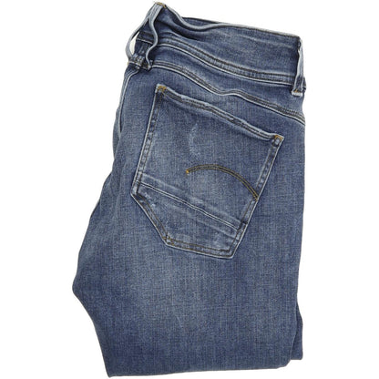 G-Star Lynn D-mid Women Blue Skinny Slim Jeans W30 L32