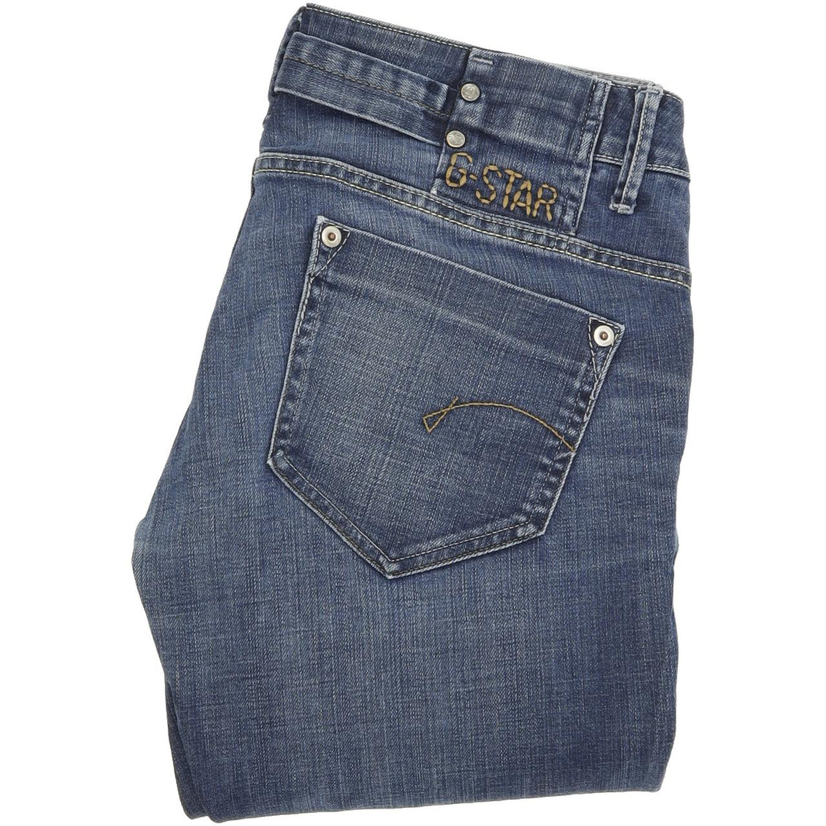 G-Star Women Blue Straight Regular Stretch Jeans W29 L32