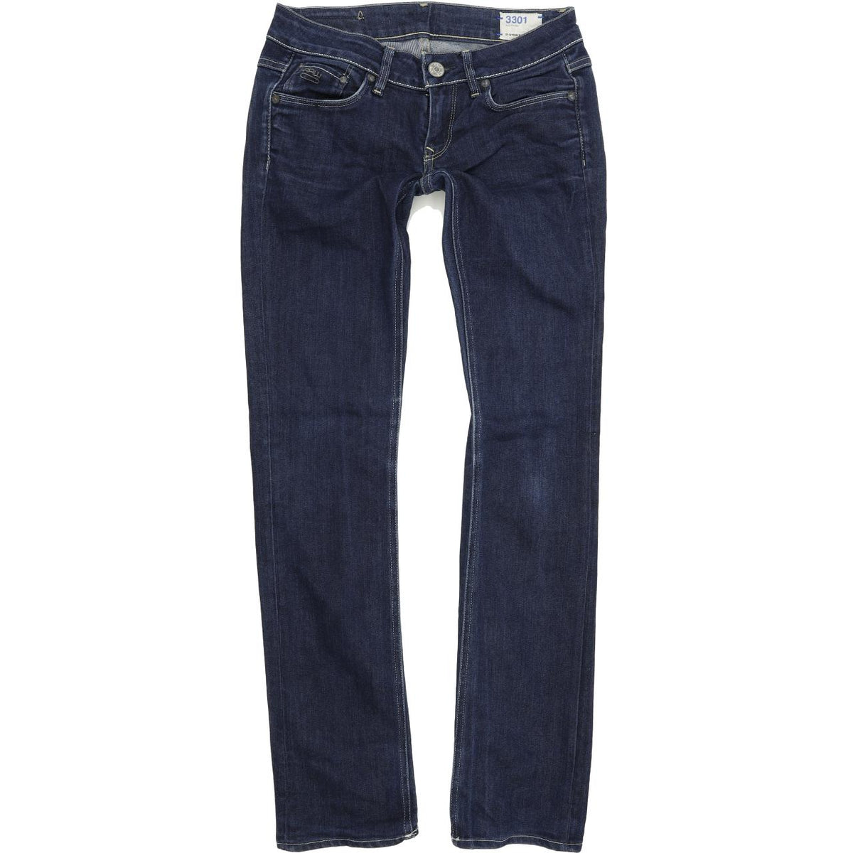 G-Star 3301 Women Blue Straight Regular Stretch Jeans W27 L32