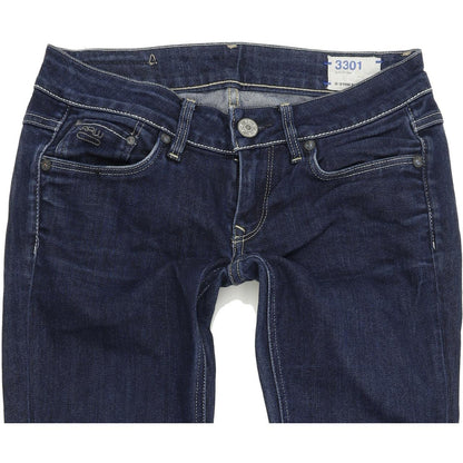 G-Star 3301 Women Blue Straight Regular Stretch Jeans W27 L32