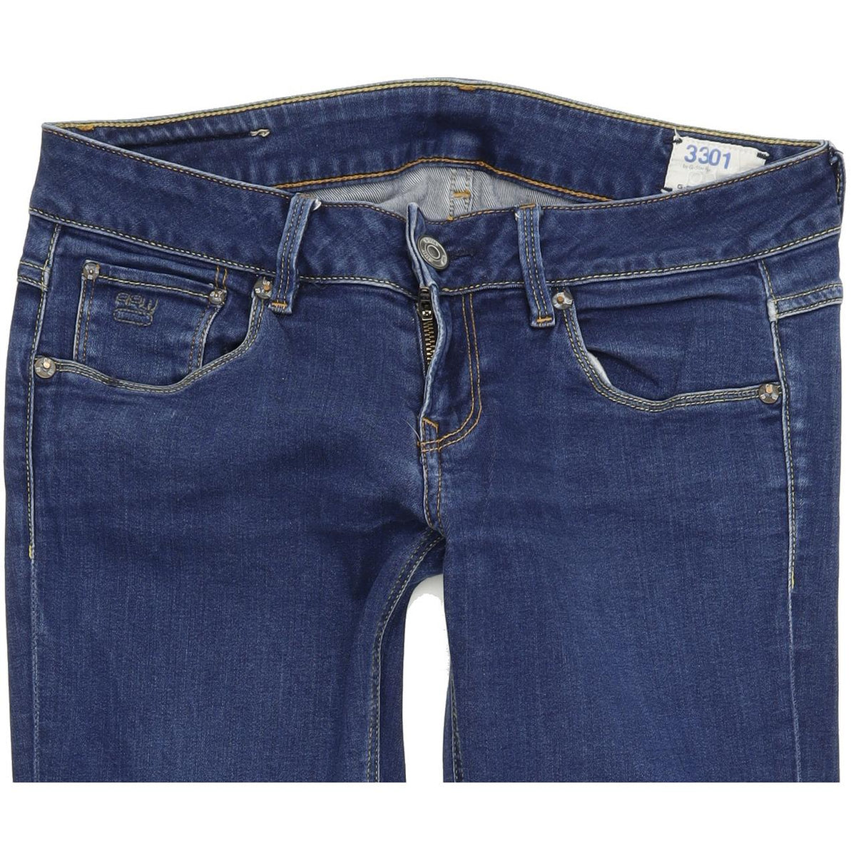G-Star Women Blue Straight Regular Stretch Jeans W28 L31
