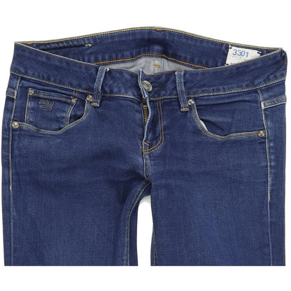 G-Star Women Blue Straight Regular Stretch Jeans W28 L31