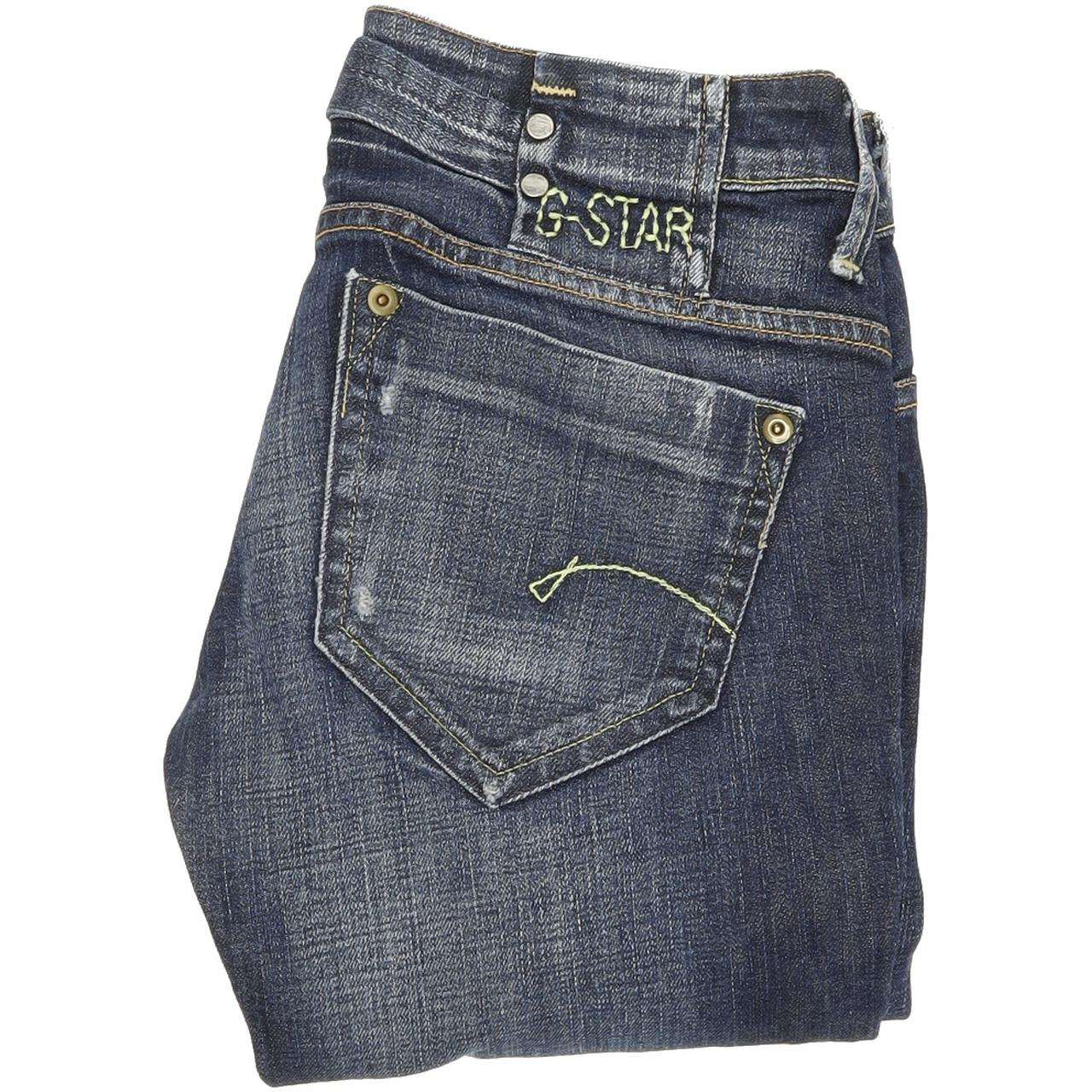 G-Star Midge Women Blue Straight Regular Stretch Jeans W29 L32