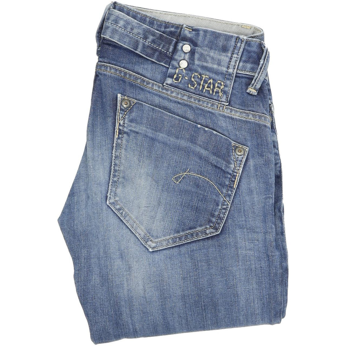 G-Star Midge Women Blue Straight Regular Stretch Jeans W27 L34