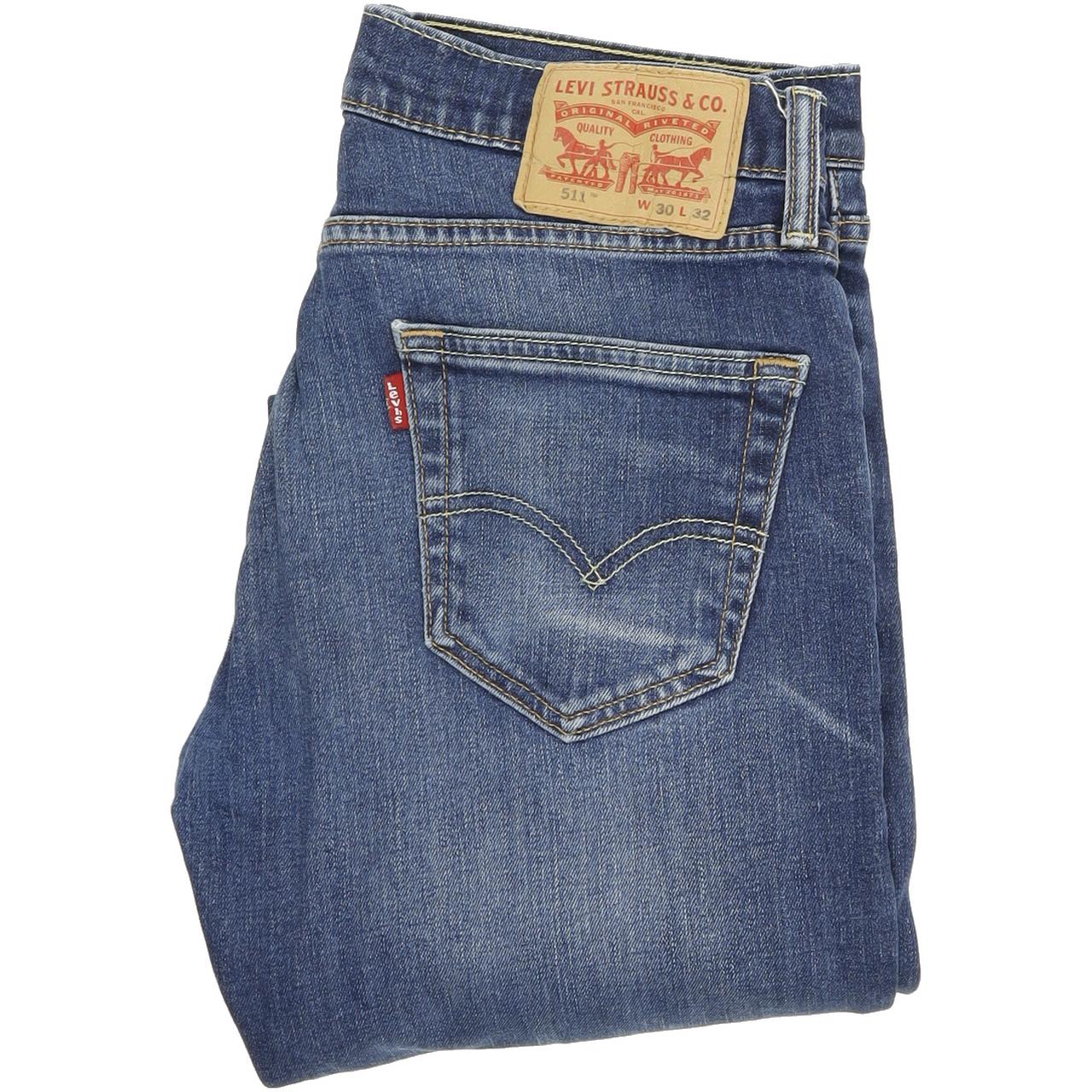 Levi's 511 Men Blue Skinny Slim Stretch Jeans W30 L32