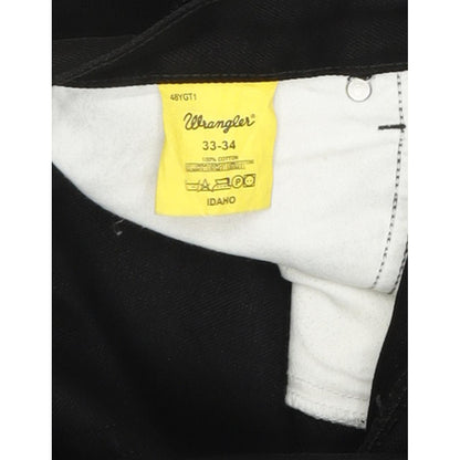 Wrangler Idaho Men Black Straight Regular Jeans W33 L32