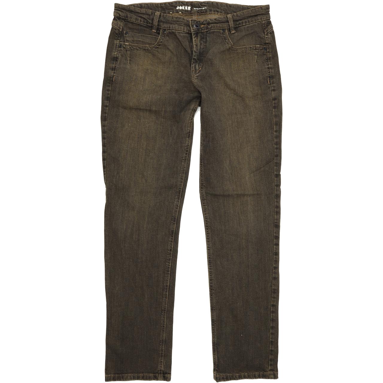 Joker Women Brown Straight Slim Stretch Jeans W32 L32