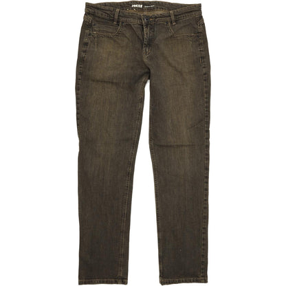 Joker Women Brown Straight Slim Stretch Jeans W32 L32