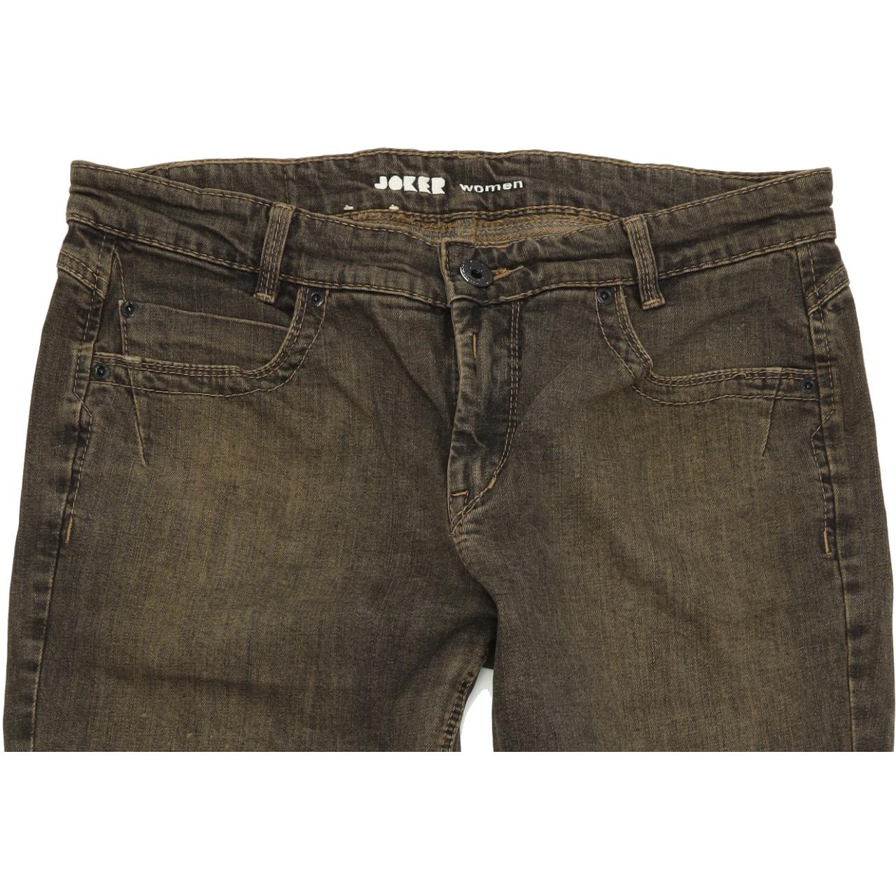 Joker Women Brown Straight Slim Stretch Jeans W32 L32
