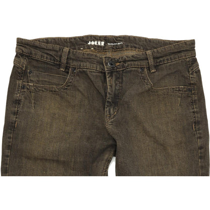 Joker Women Brown Straight Slim Stretch Jeans W32 L32
