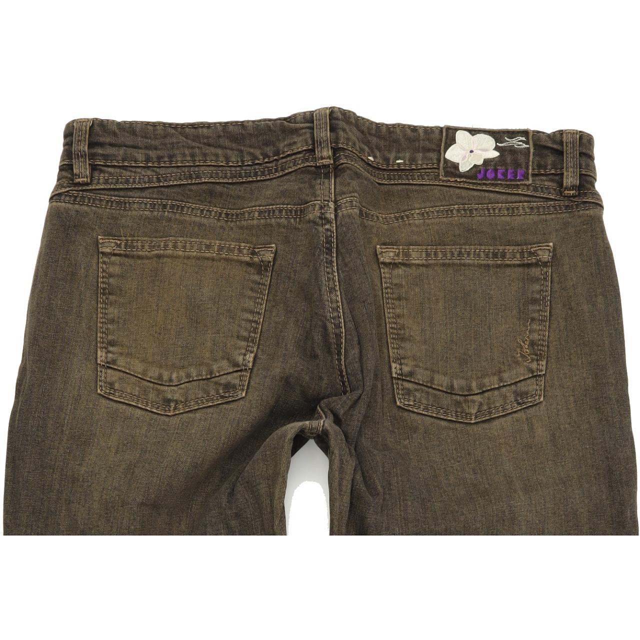 Joker Women Brown Straight Slim Stretch Jeans W32 L32