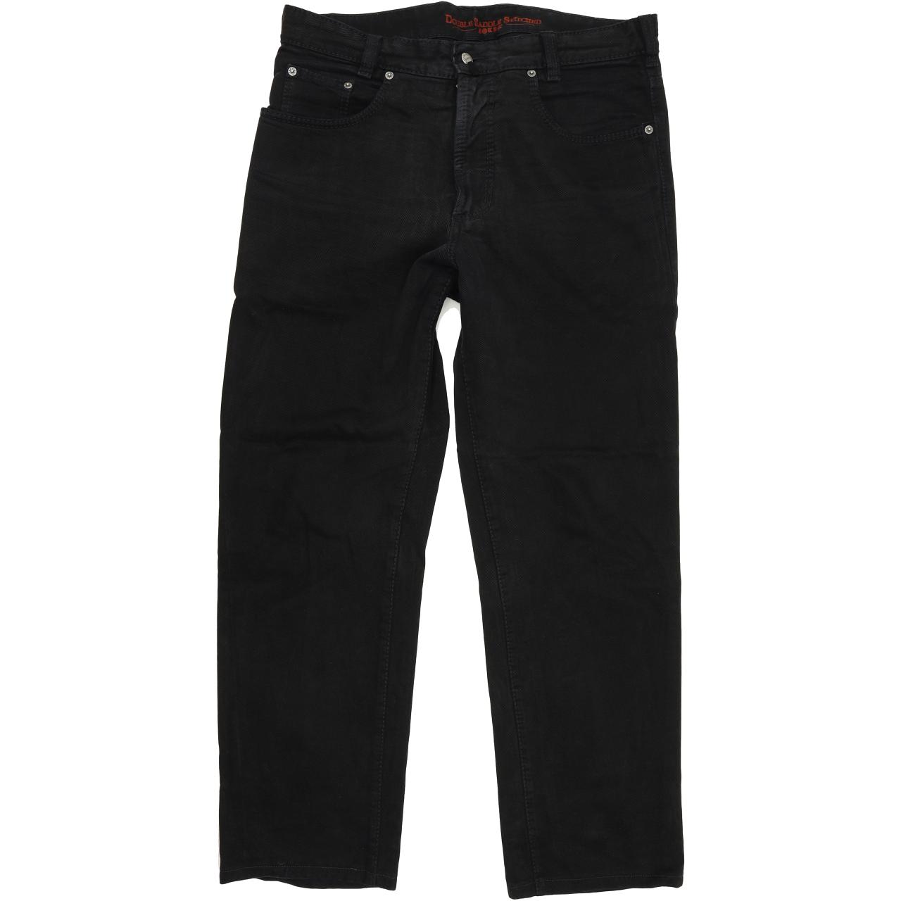Joker Double Saddle Stitched Men Black Straight Regular Jeans W35 L30