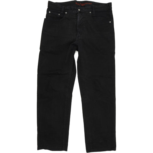 Joker Double Saddle Stitched Men Black Straight Regular Jeans W35 L30