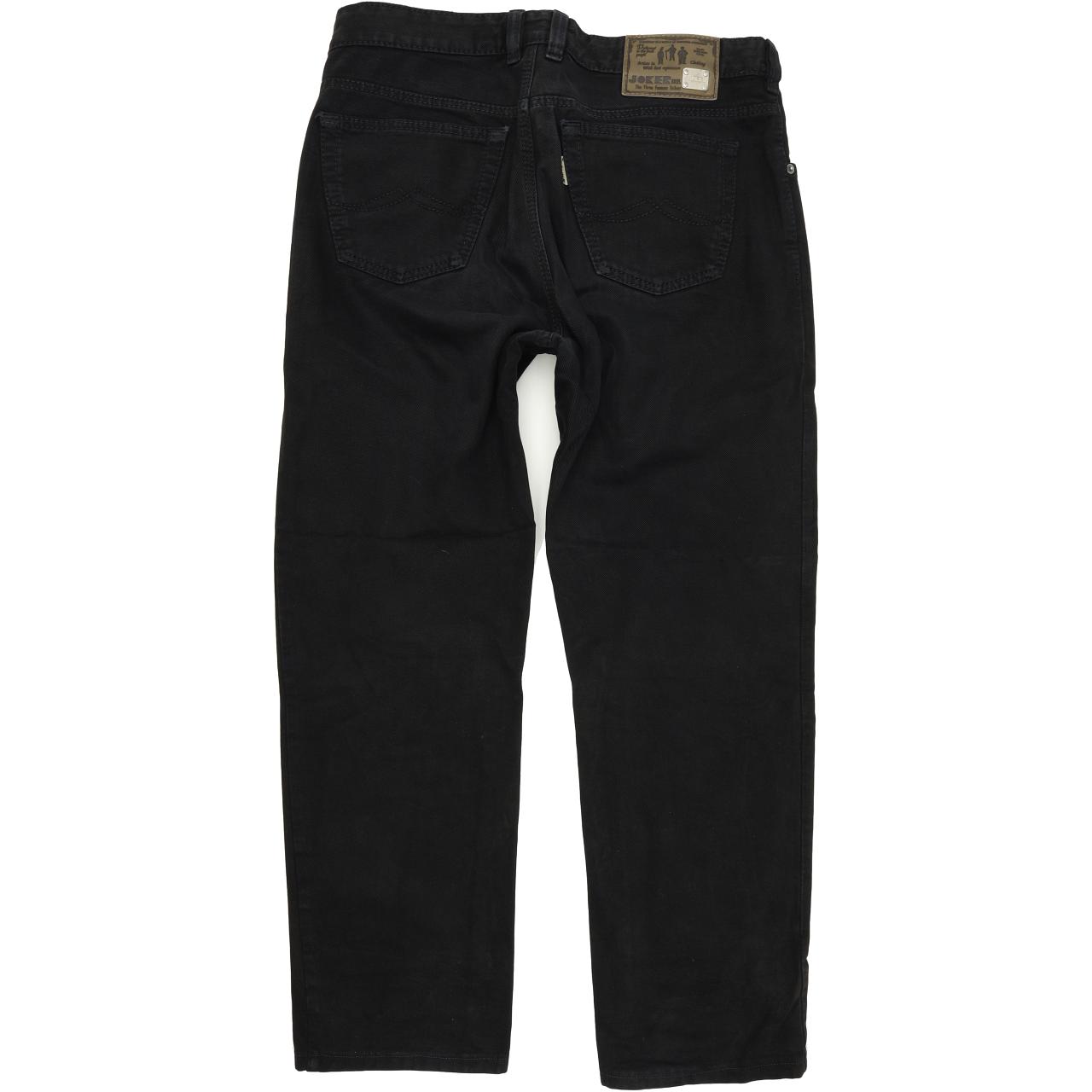 Joker Double Saddle Stitched Men Black Straight Regular Jeans W35 L30