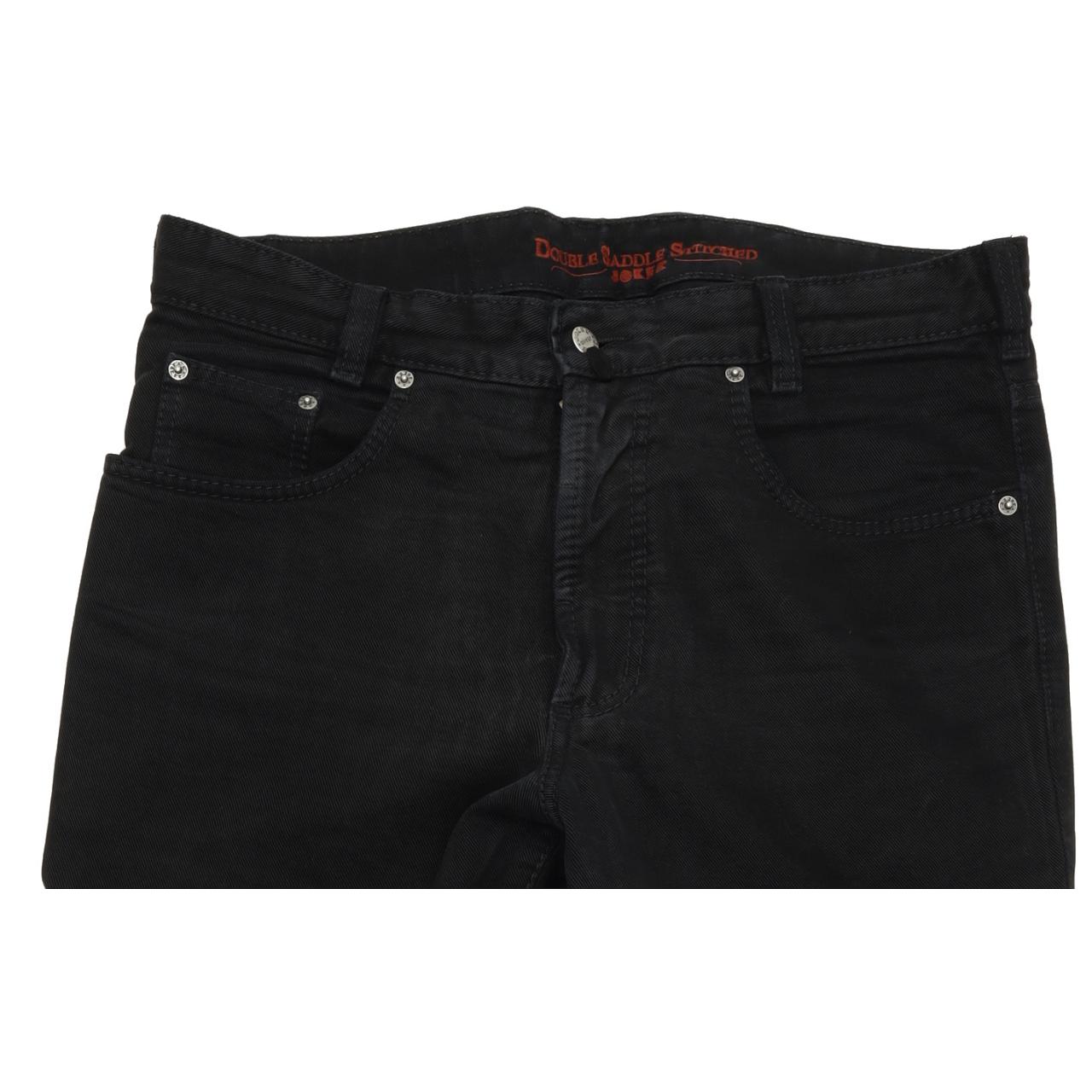 Joker Double Saddle Stitched Men Black Straight Regular Jeans W35 L30