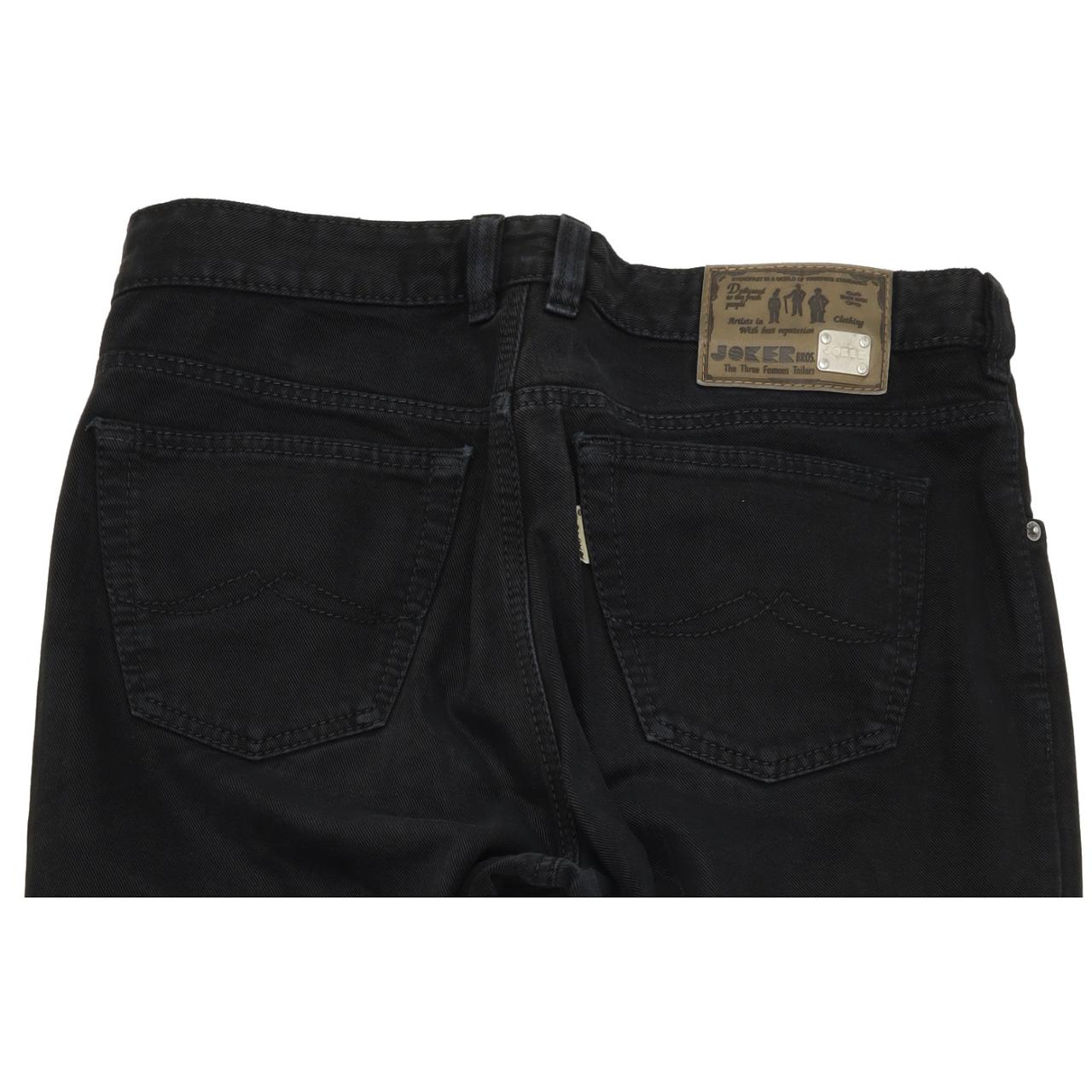 Joker Double Saddle Stitched Men Black Straight Regular Jeans W35 L30