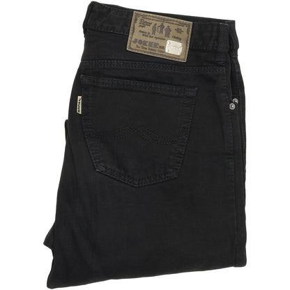 Joker Double Saddle Stitched Men Black Straight Regular Jeans W35 L30