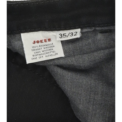 Joker Double Saddle Stitched Men Black Straight Regular Jeans W35 L30
