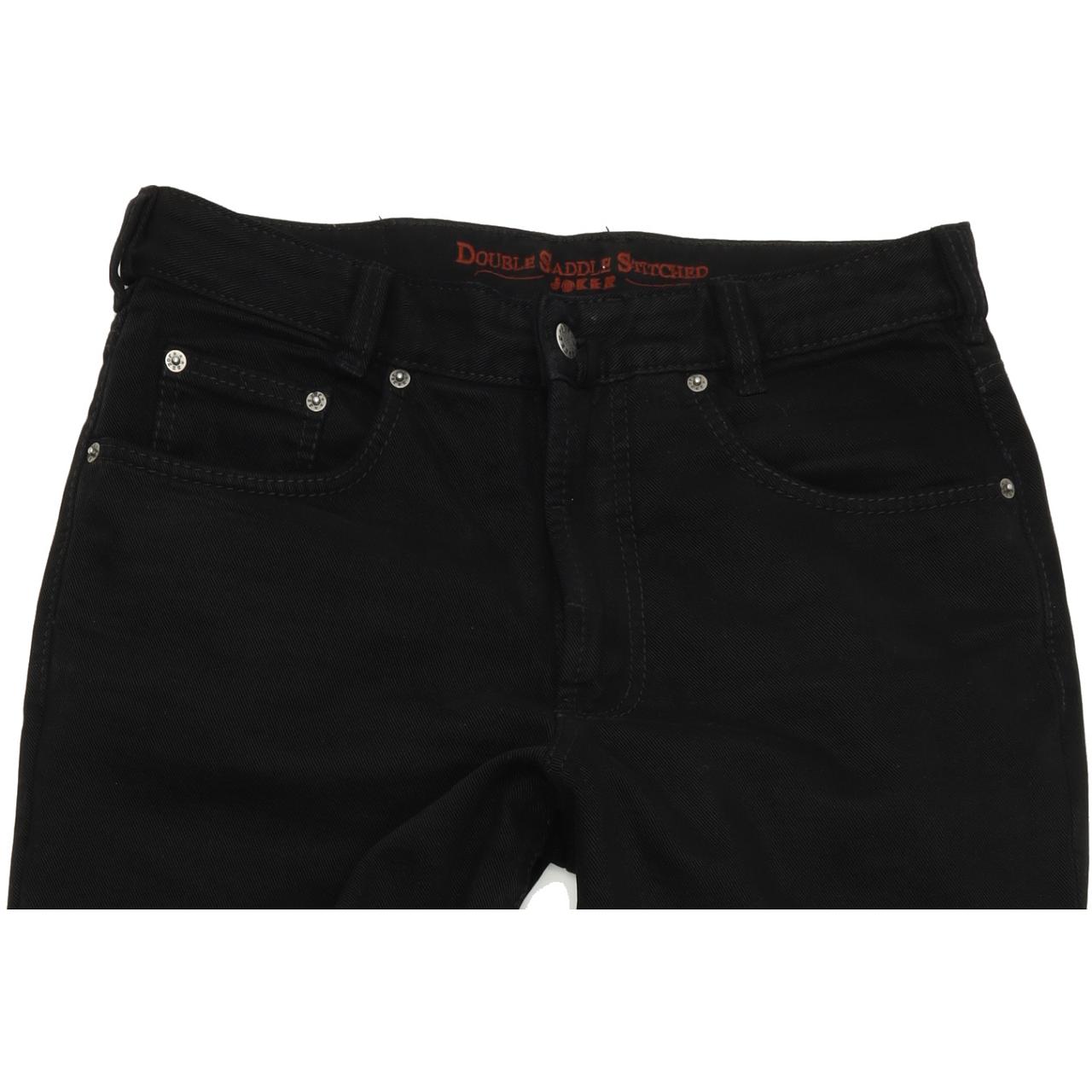Joker Double Saddle Stitched Men Black Straight Regular Jeans W33 L32