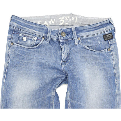 G-Star Frontier Women Blue Straight Regular Stretch Jeans W30 L32