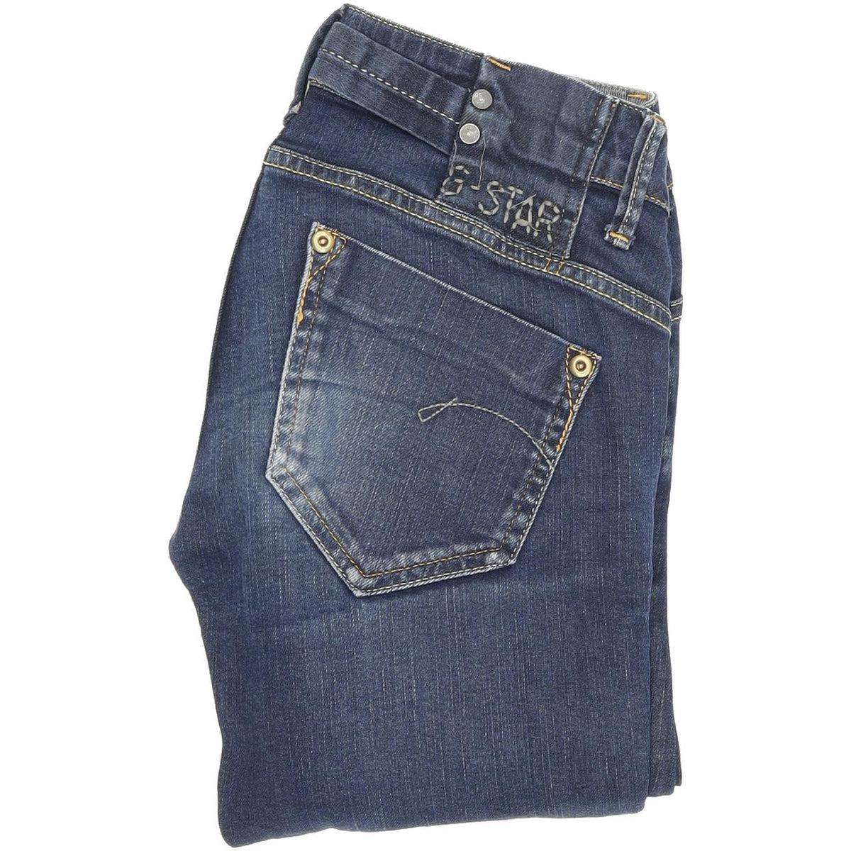 G-Star Midge Women Blue Straight Regular Stretch Jeans W26 L32