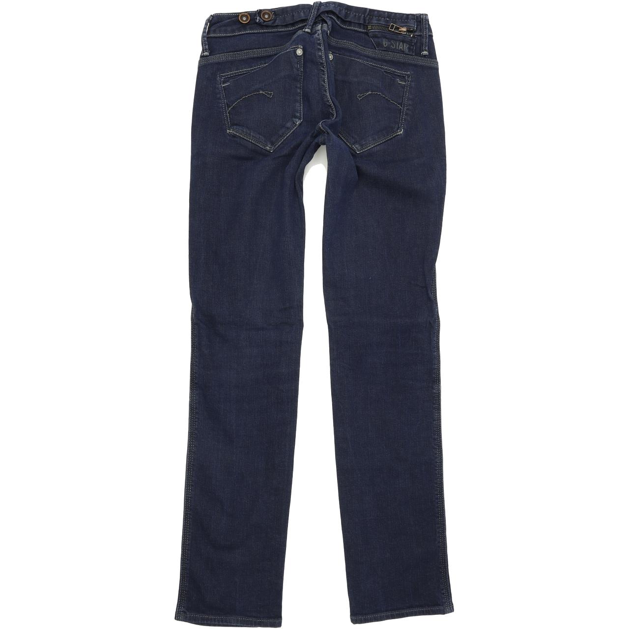 G-Star Women Blue Straight Regular Stretch Jeans W26 L30
