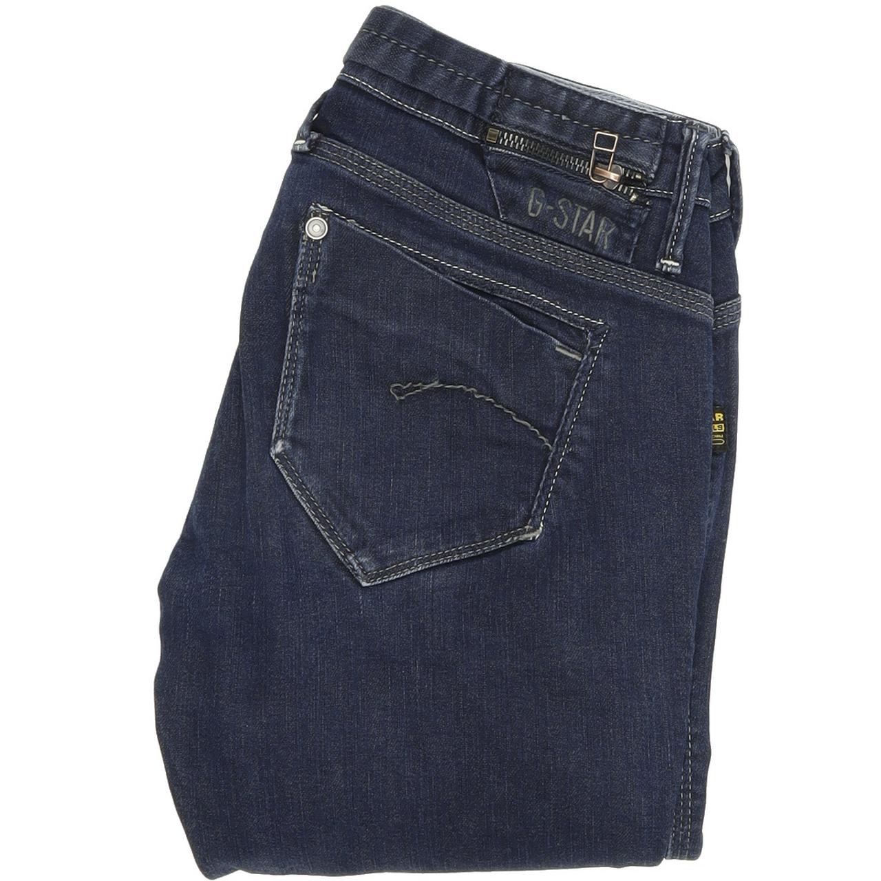 G-Star Women Blue Straight Regular Stretch Jeans W26 L30