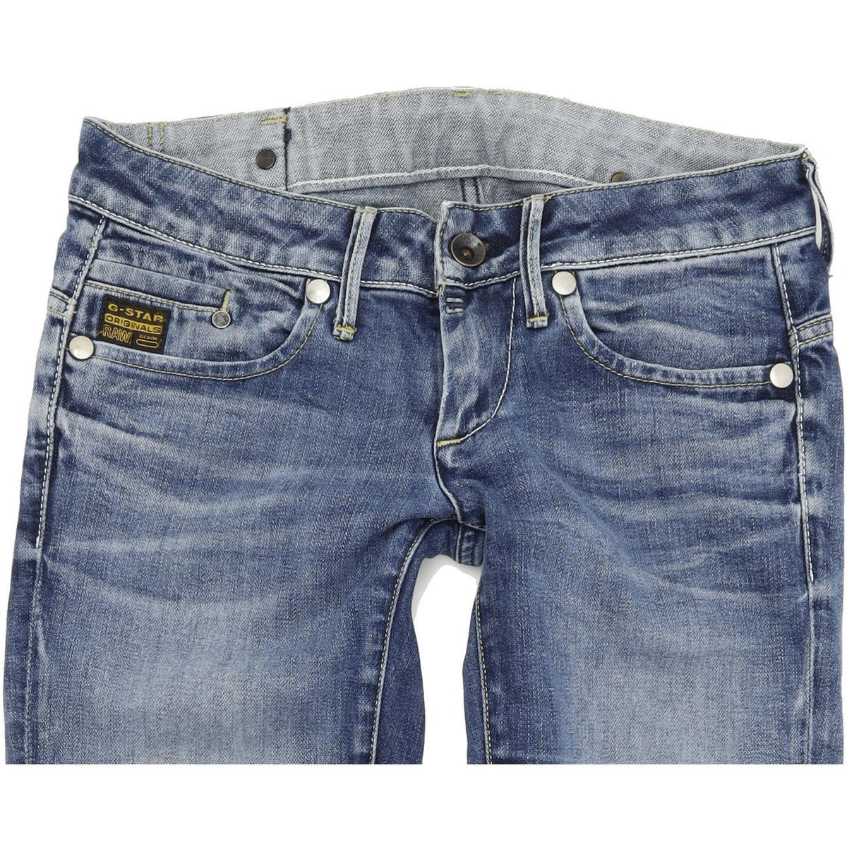 G-Star Midge Women Blue Straight Regular Stretch Jeans W28 L34