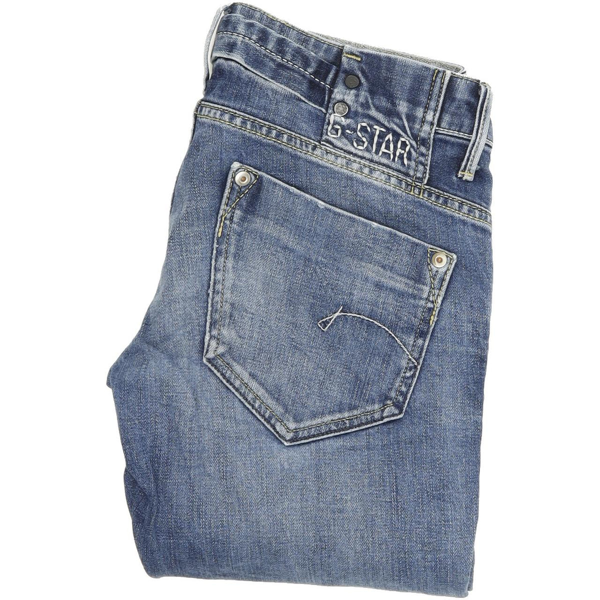 G-Star Midge Women Blue Straight Regular Stretch Jeans W28 L34