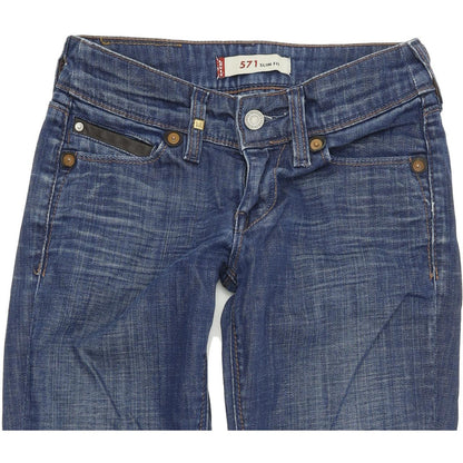 Levi's 571 Women Blue Skinny Slim Stretch Jeans W26 L29