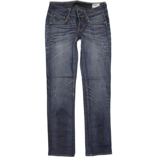 G-Star 3301 Women Blue Straight Regular Stretch Jeans W28 L32
