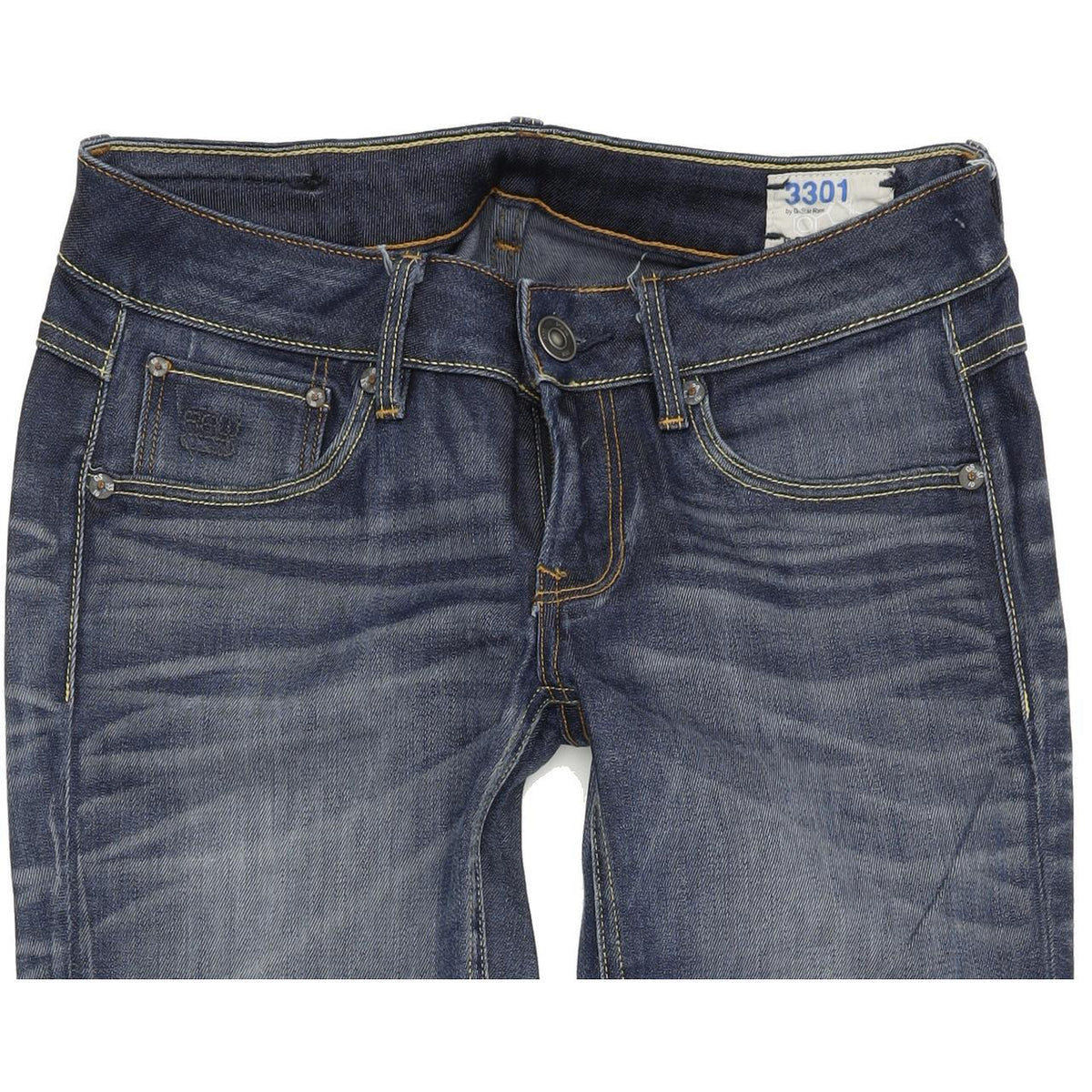 G-Star 3301 Women Blue Straight Regular Stretch Jeans W28 L32