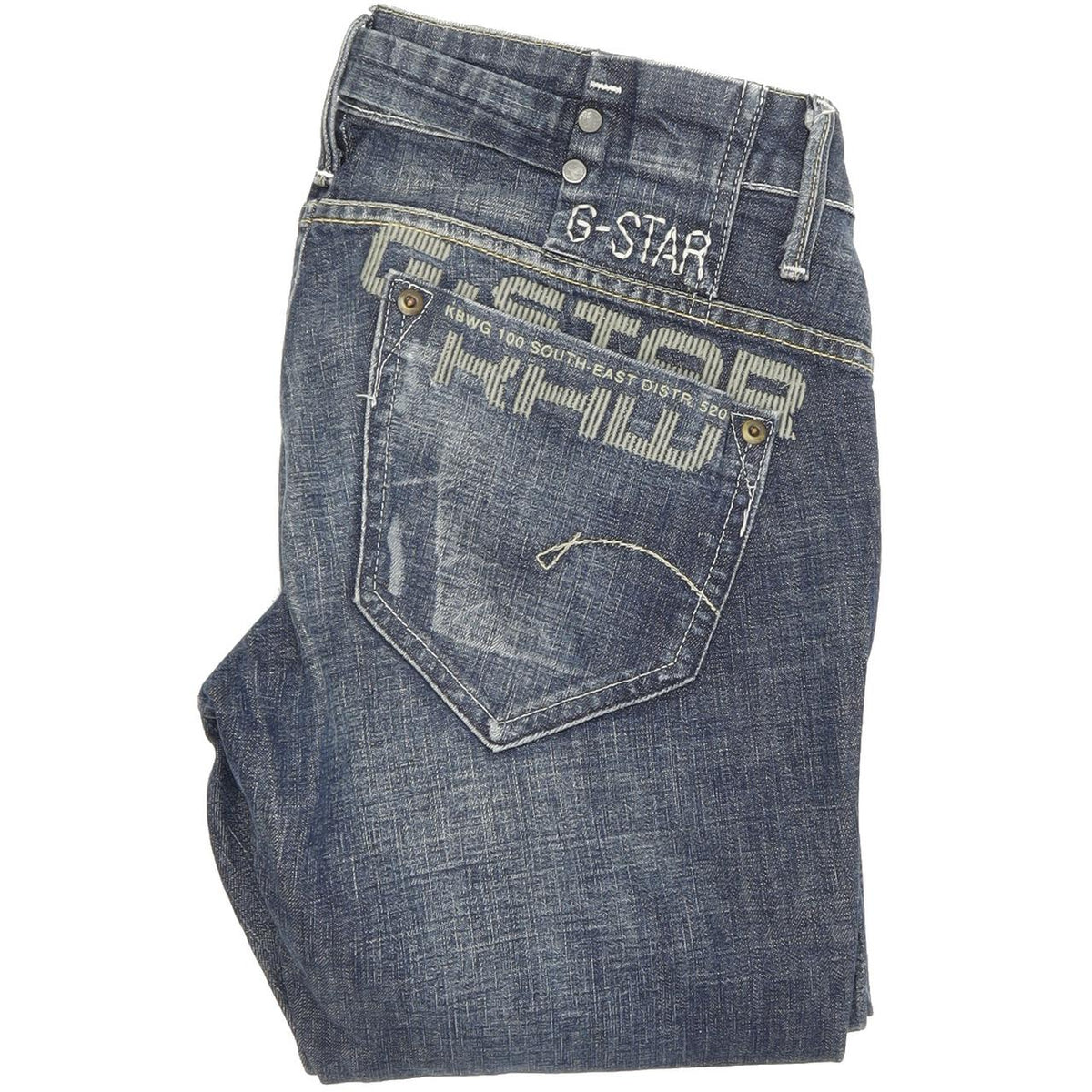 G-Star Midge Women Blue Straight Regular Stretch Jeans W29 L32