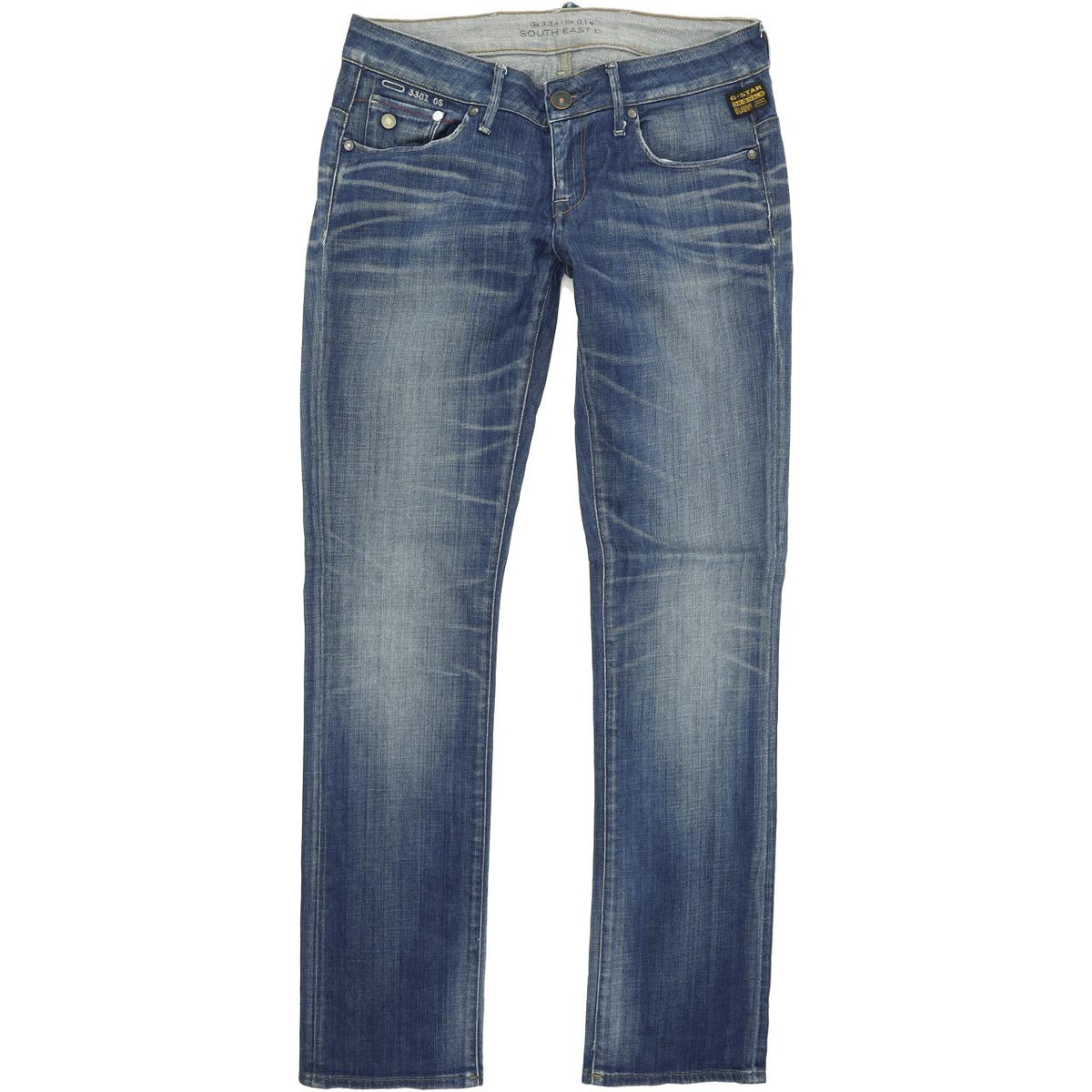 G-Star Women Blue Straight Regular Stretch Jeans W30 L32