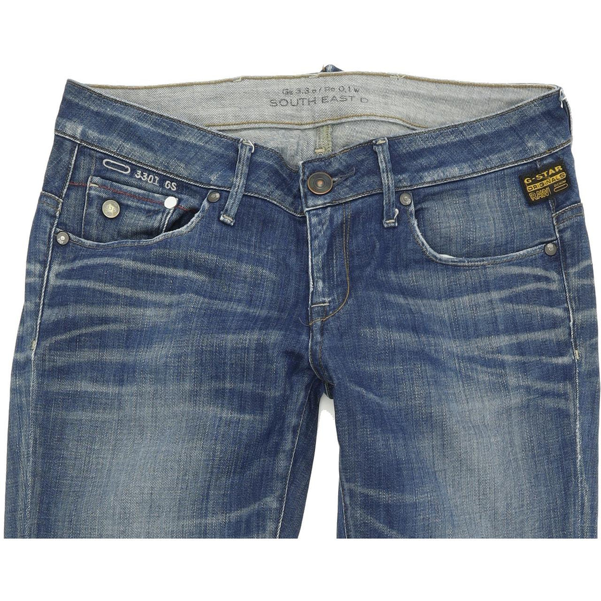 G-Star Women Blue Straight Regular Stretch Jeans W30 L32