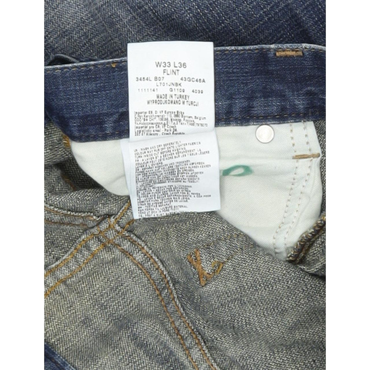 Wrangler Flint Men Blue Straight Regular Jeans W33 L36