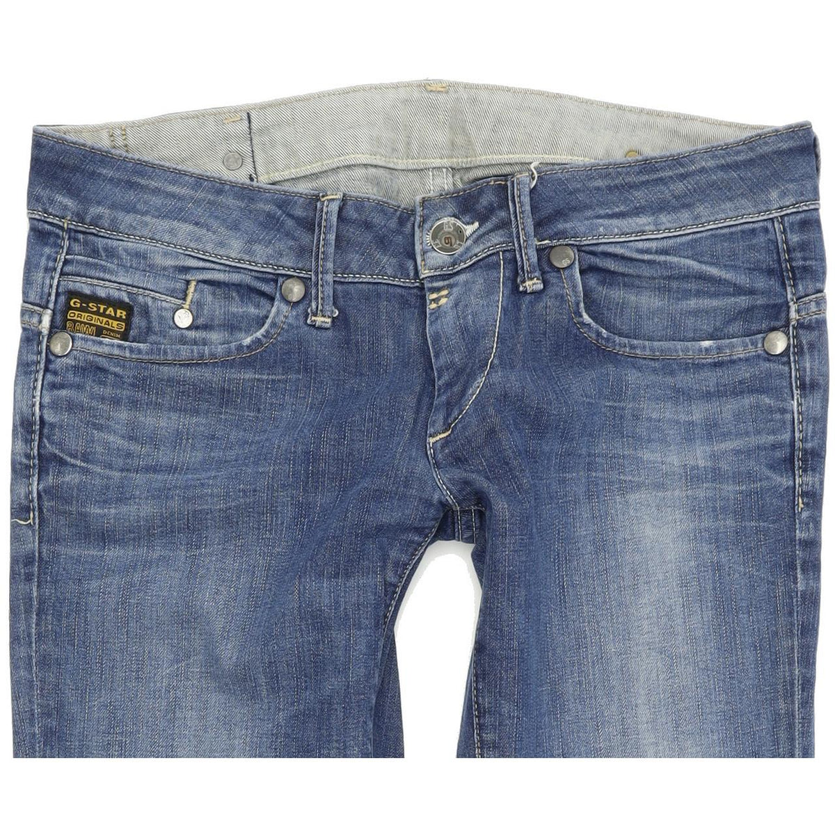 G-Star Women Blue Straight Regular Stretch Jeans W30 L30