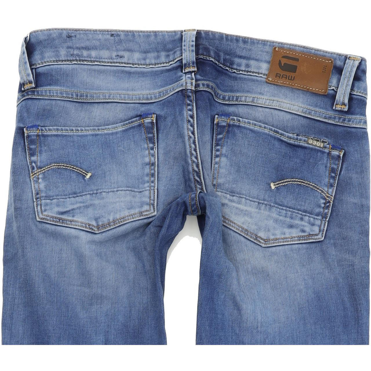 G-Star 3301 Women Blue Straight Regular Stretch Jeans W27 L34