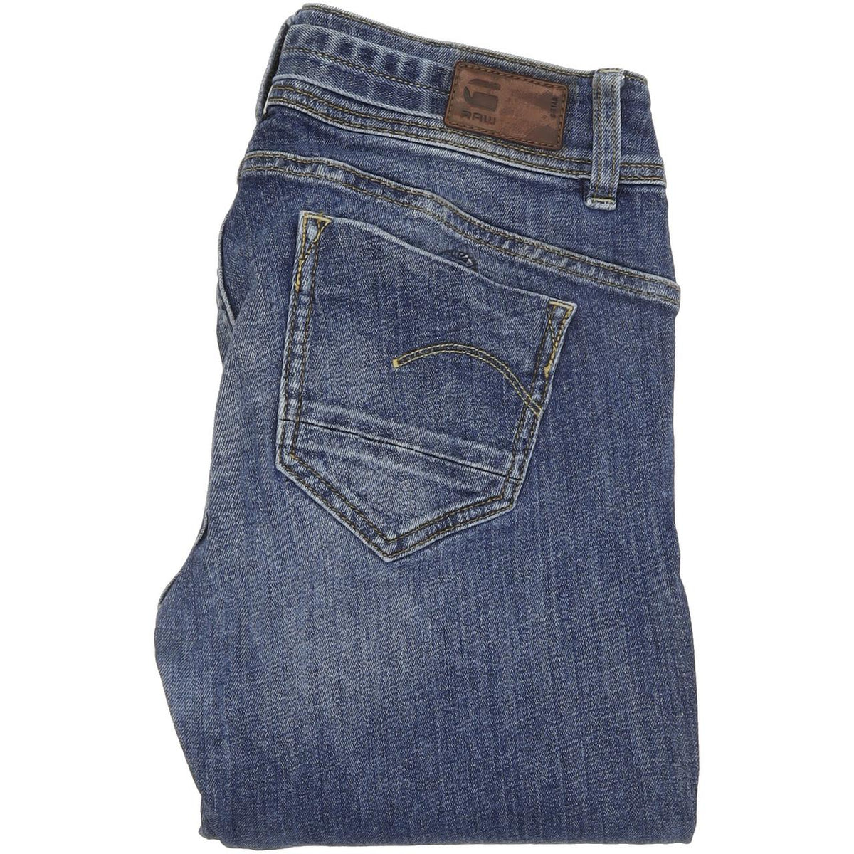 G-Star Women Blue Straight Regular Stretch Jeans W28 L32