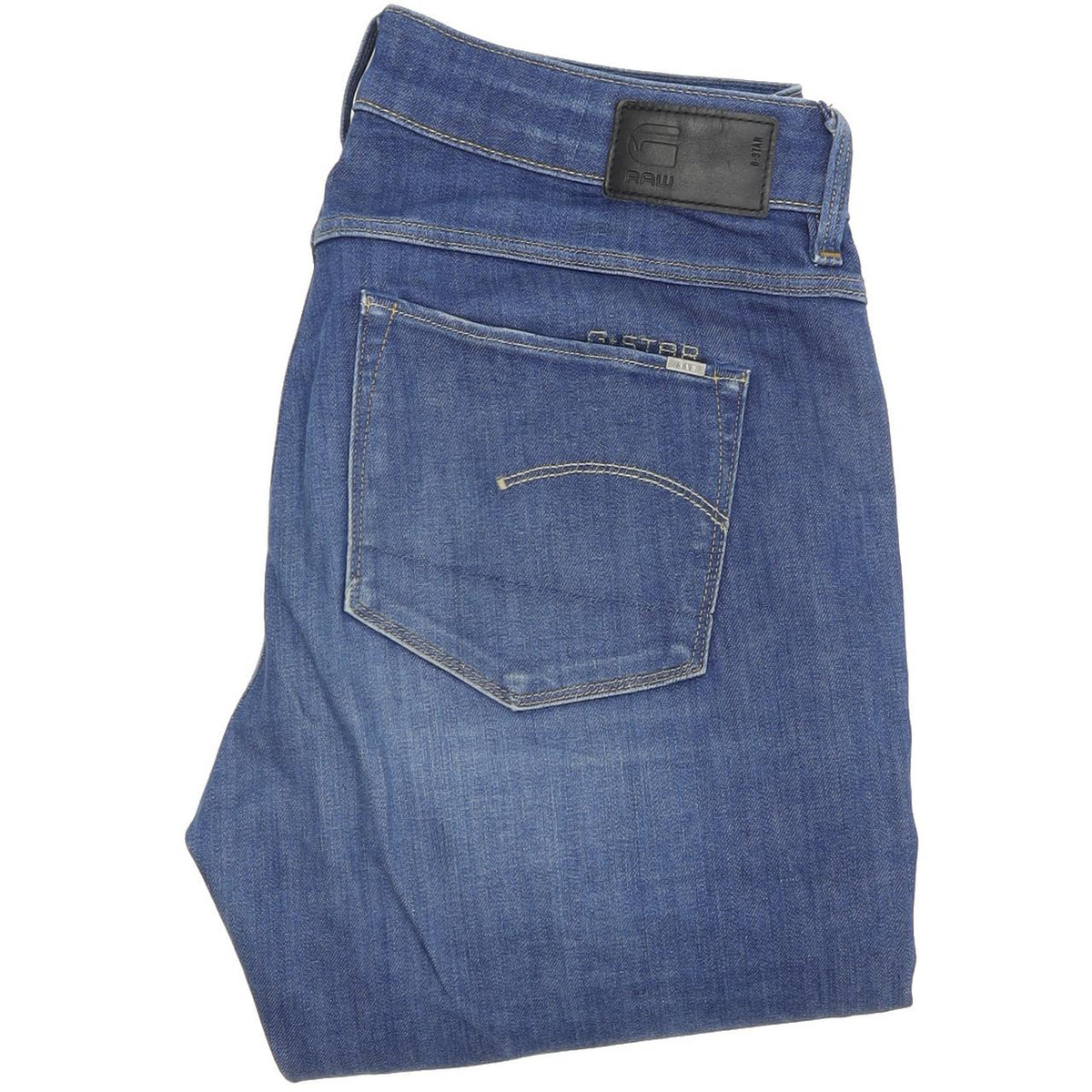 G-Star 3301 Contour Women Blue Straight Regular Stretch Jeans W28 L32