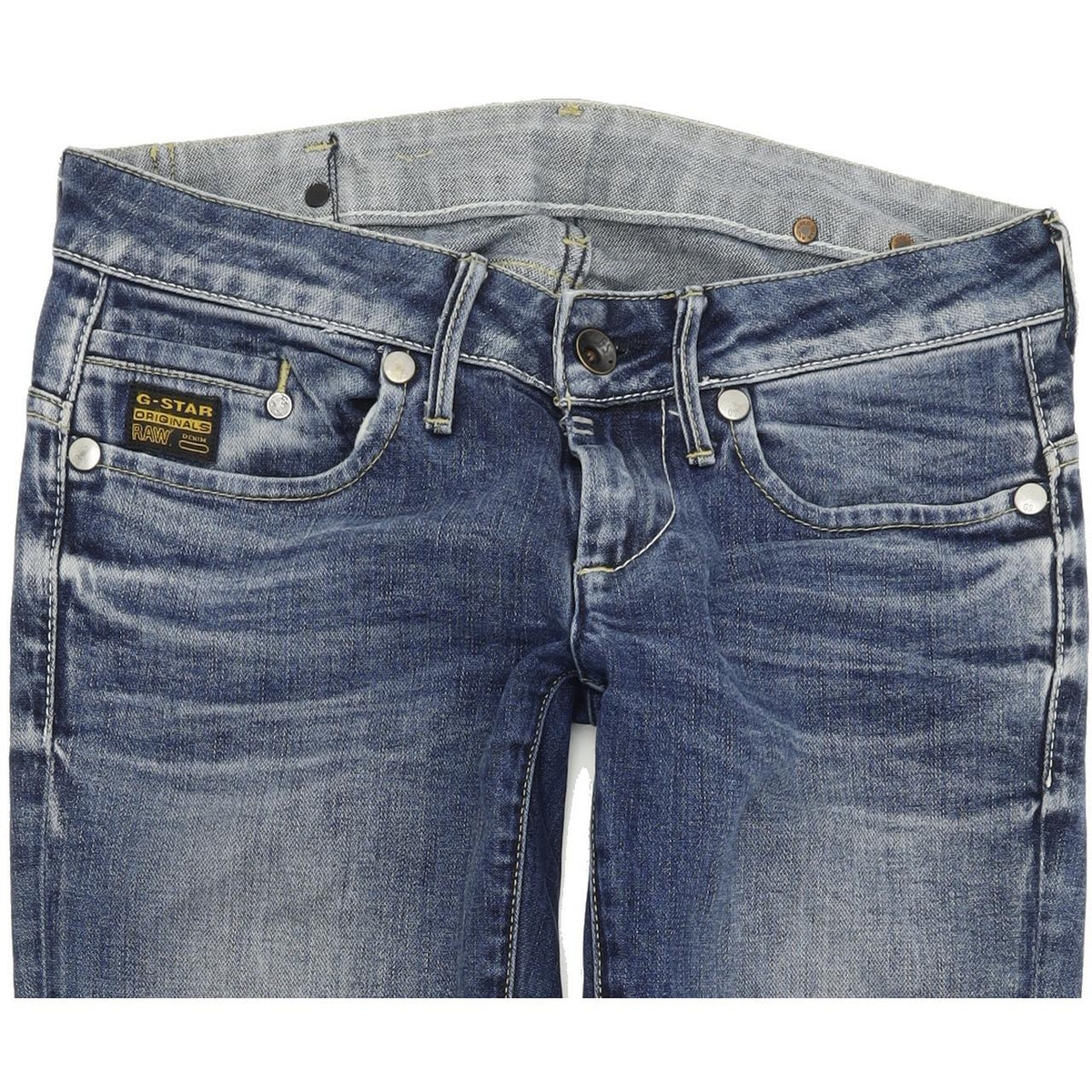 G-Star Midge Women Blue Straight Regular Stretch Jeans W28 L32