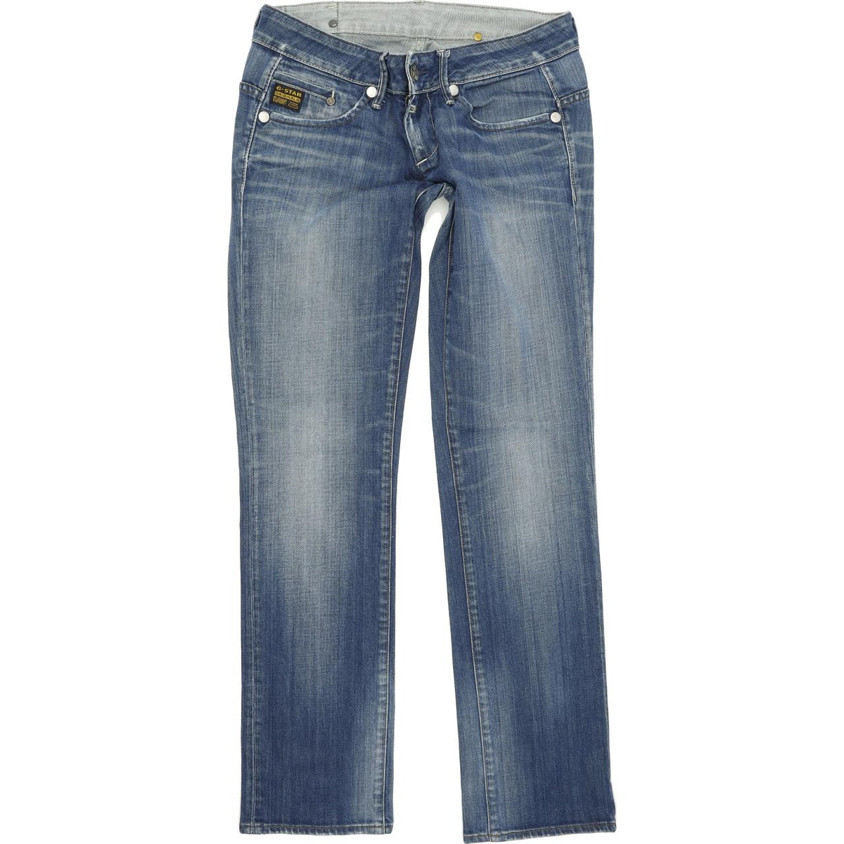 G-Star Women Blue Straight Regular Stretch Jeans W28 L30