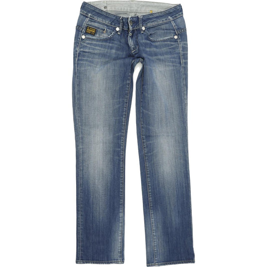 G-Star Women Blue Straight Regular Stretch Jeans W28 L30