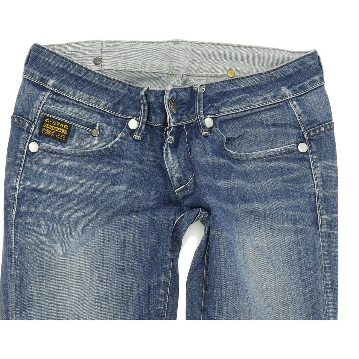 G-Star Women Blue Straight Regular Stretch Jeans W28 L30