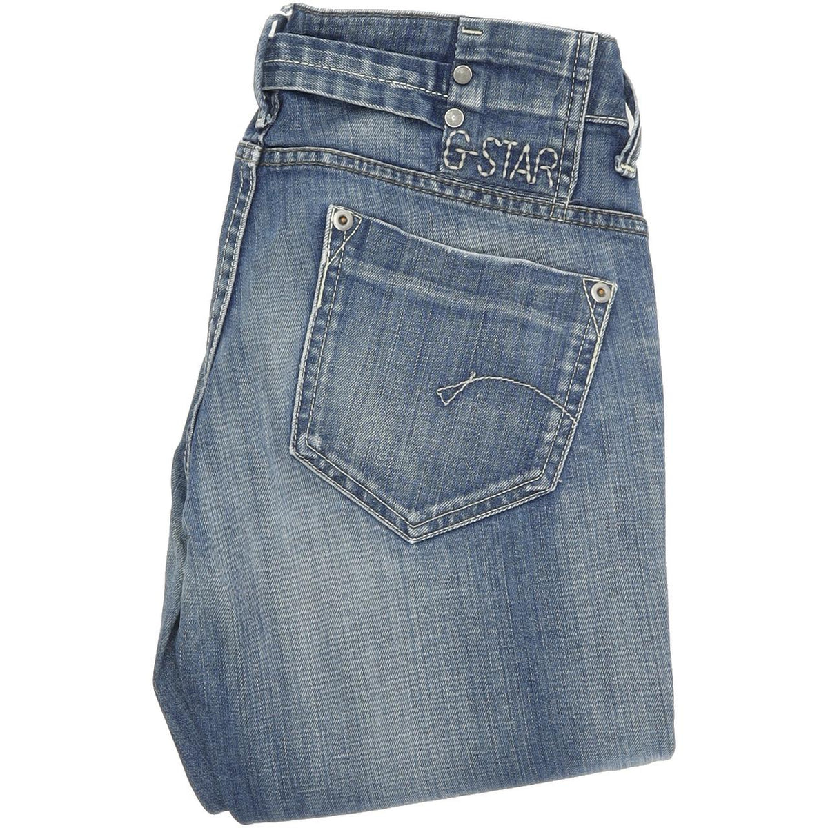 G-Star Women Blue Straight Regular Stretch Jeans W28 L30