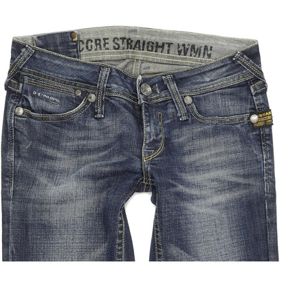 G-Star Core Women Blue Straight Regular Stretch Jeans W28 L28