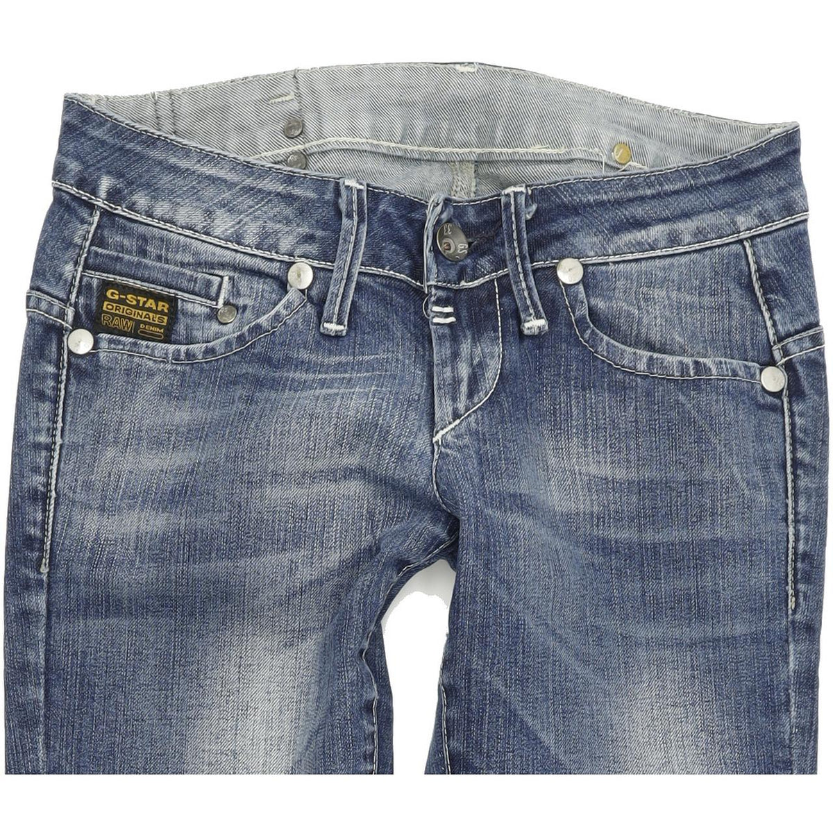 G-Star Women Blue Straight Regular Stretch Jeans W26 L31